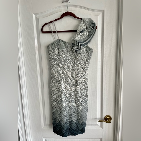 Mikael Aghal Ombré One Shoulder Party Dress Size 6 - Picture 4 of 10